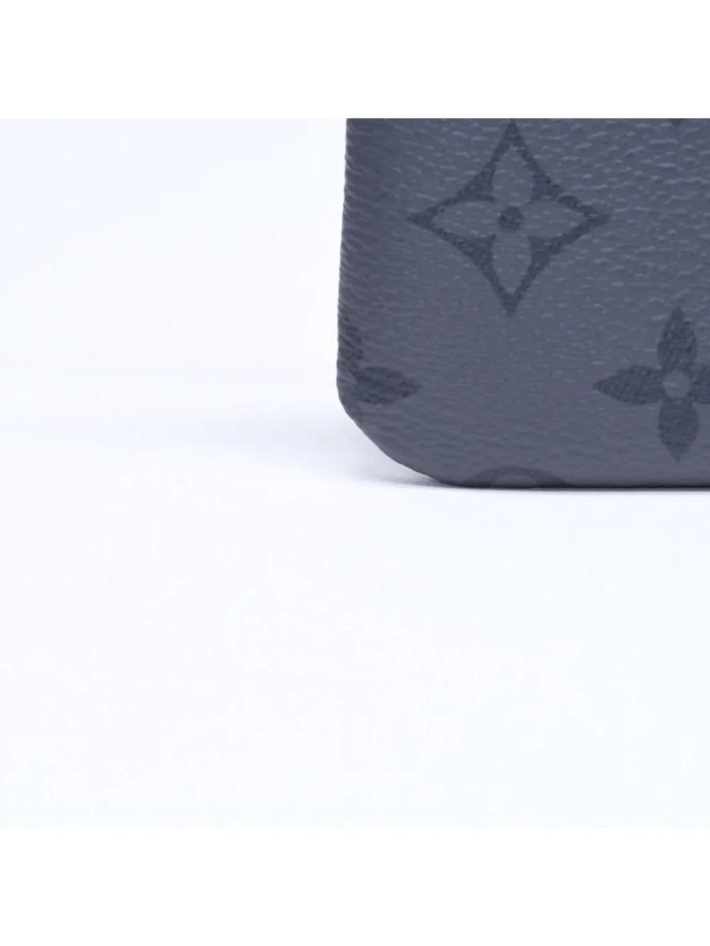 Louis Vuitton Monogram Eclipse Pochette Cles Coin Purse Black Gray